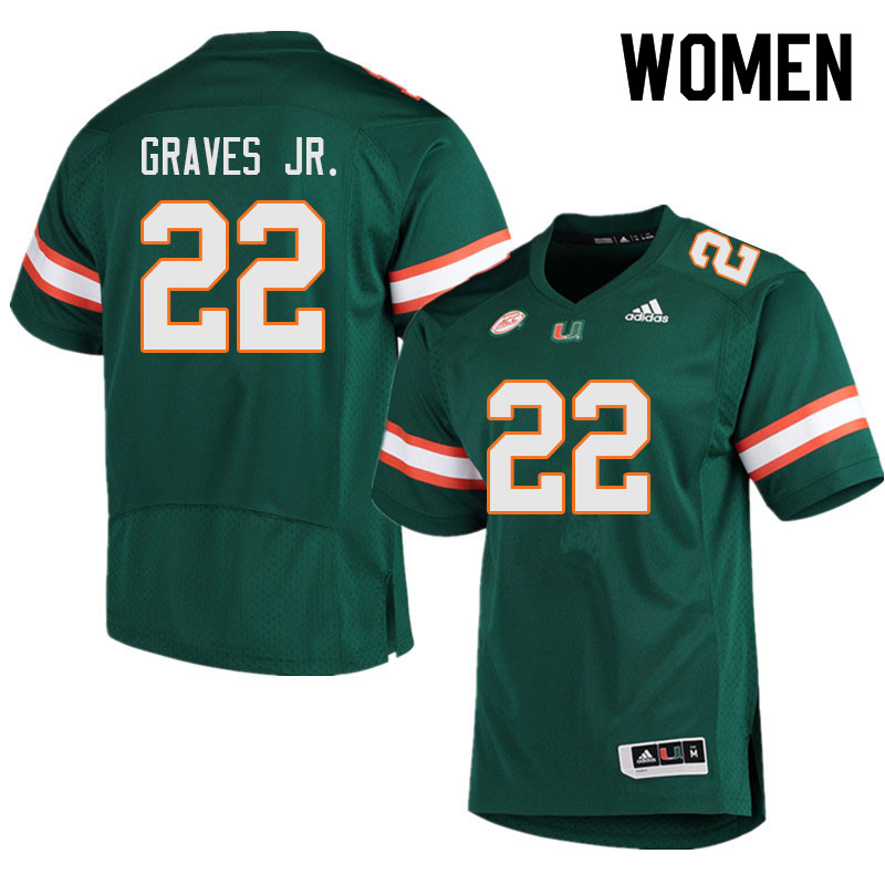 Women #22 Chris Graves Jr. Miami Hurricanes College Football Jerseys Sale-Green